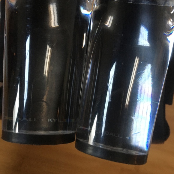 KENDALL & KYLIE THE KARMEN HEEL - BLACK SUEDE MULES w/ LUCITE HEELS - Picture 9 of 12